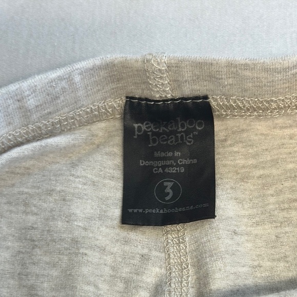 Peekaboo PK Beans - Gray Ruched Leggings with Textured Design - Picture 2 of 4